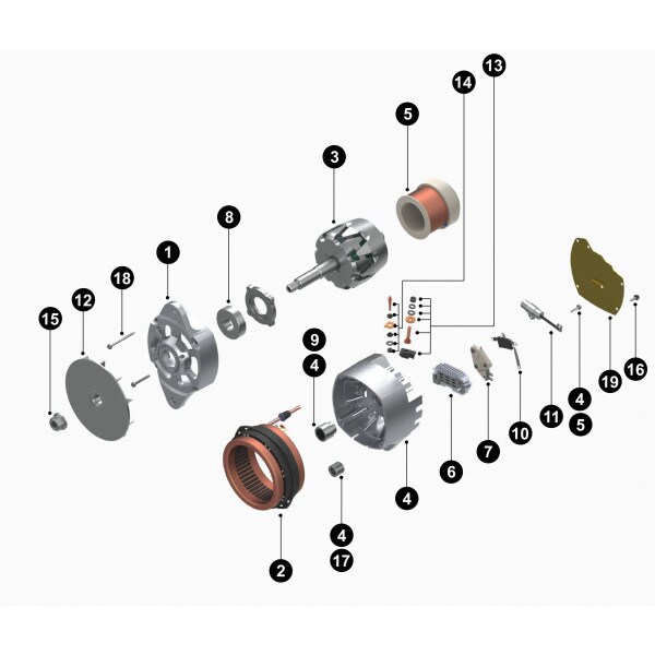 1117619 - Delco Remy - Alternator 20Si 24V 50A