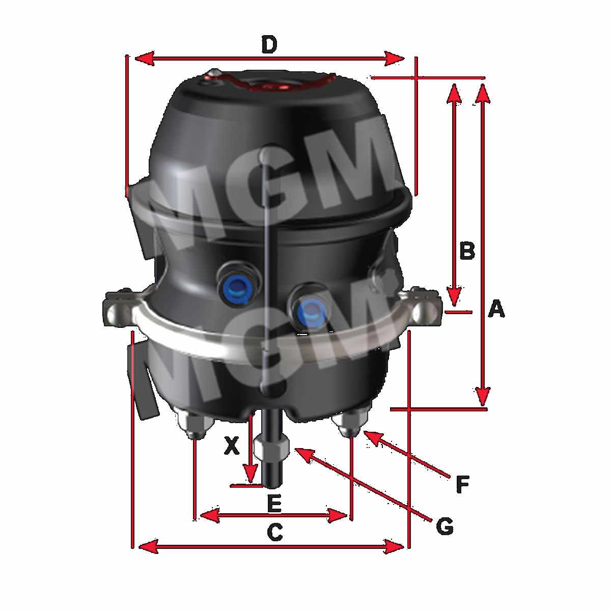 MGC ガバメント　mg2 ABS MGC ガバメント mg2 ABS New 1427096 MGM Brake Air Chamber 24