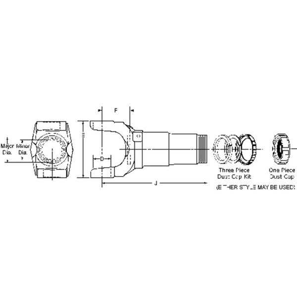 Spicer 3-3-01646X 1410 Series Nickel Plated Slip Yoke