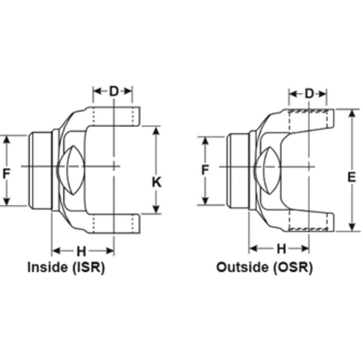 6.5-28-127 - Dana - Spicer Tube Weld Yoke 1810 Series Steel