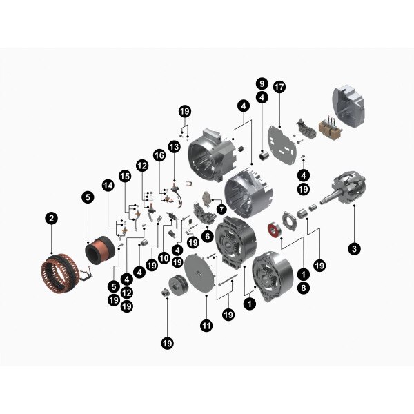 14 Volt Alternator: 140 Amp 1-Wire High Output Power