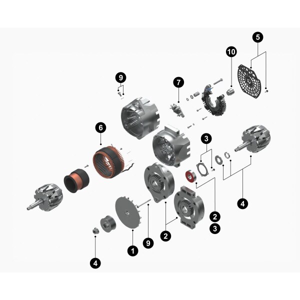 R.i　1120 ALTERNATOR - 40SI, 240 AMPERE, PAD MOUNT | DR 8600338