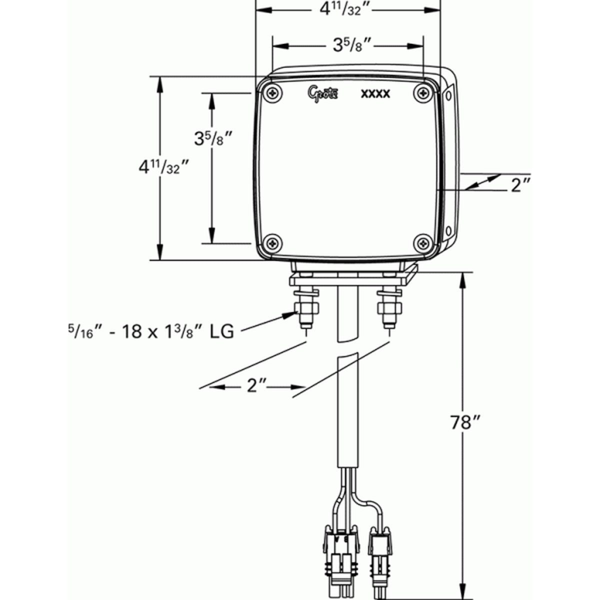 G5543 - Grote - 2-Sided Yellow Lamp W/Side Marker/Connectors