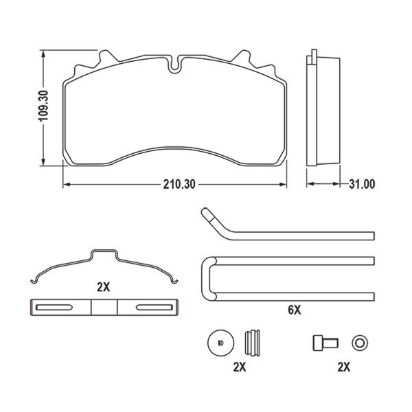 MPBDH1777XT Haldex Air Disc Brake Pads For Wabco