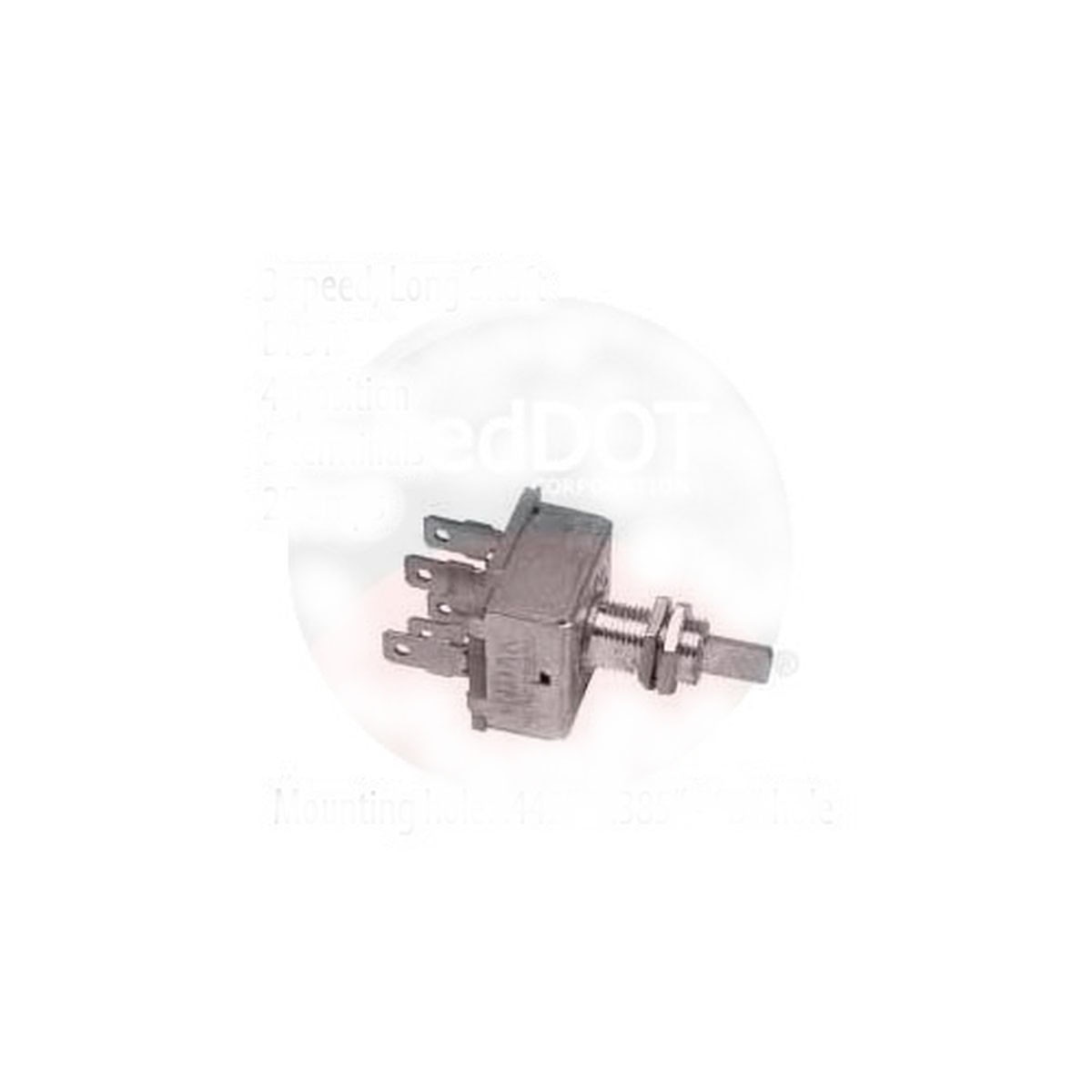 Red Dot 3-SPEED 25 Amp Rotary A/C Fan Switch - RD-5-3646-0P