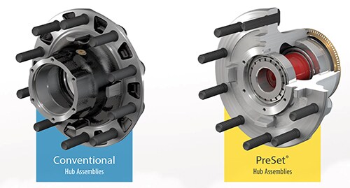 Conventional hub assembly vs PreSet hub assembly
