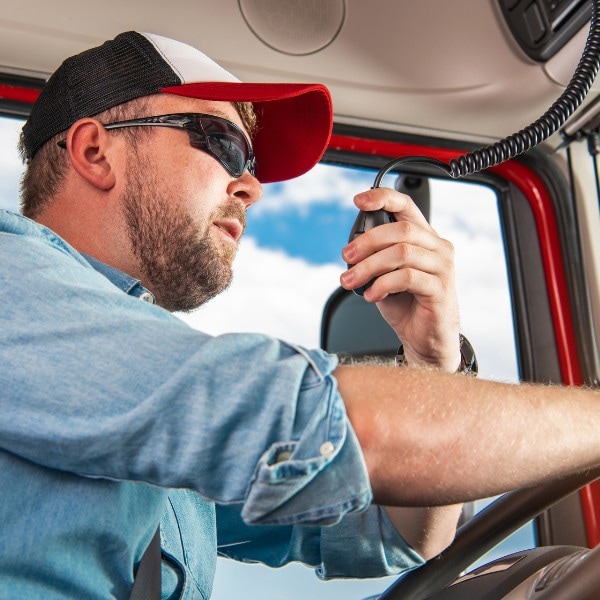 Trucker Using CB Radio